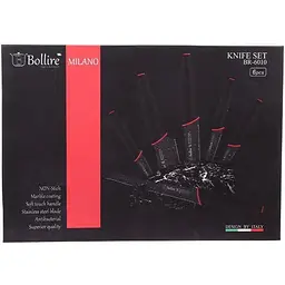 Набір ножів Bollire Milano, 6 предметів, чорний (BR-6010) - мініатюра 2