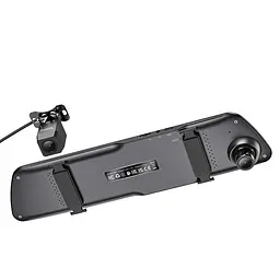 Відеореєстратор Hoco DV4 Dual channel з екраном 4.5-дюйми і камерою заднього виду Iron gray - мініатюра 2