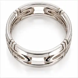 Чоловіча обручка Jewellery Continent з білого золота з геометричним орнаментом 14.5 (К-0912) - мініатюра 3