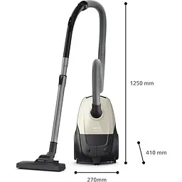 Пилосос Philips мішковий Series 1000, 750 Вт біло-сірий (XD1101/10) - мініатюра 3