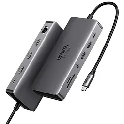 Док-станція USB-C UGREEN Revodok Pro CM681 11 в 1 2 HDMI сірий (15965)