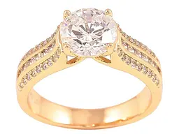 Каблучка XUPING Позолота 18K "Інкрустація цирконієм" (257253) р.17.5 - мініатюра 2