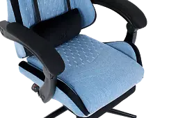 Геймерське крісло GT Racer чорне зі світло-синім (X-2324 Fabric Light Blue/Black Suede) - мініатюра 7