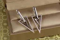 Сережки Xuping Jewelry подвійний спис 3,5 см сріблясті - мініатюра 2