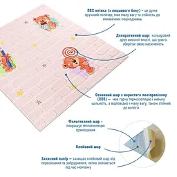 Панель Sticker Wall стінова 3D 700 x 700 x 4mm ведмедики на рожевому фоні D SW-00001974 - мініатюра 2