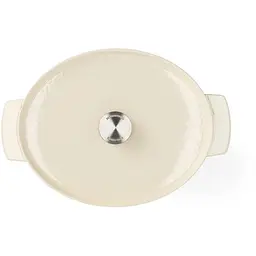 Гусятниця чавунна з кришкою KitchenAid 30 см 5.6 л бежева (CC006062-001) - мініатюра 3