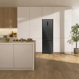 Холодильник Gorenje з нижн. мороз. камерою, 203х66х60см, 2 двері, 257(121) л, А+, Total NF, Зона св-ті, Інвертор, Зовн. Дисп, Wi-Fi, Чорний - мініатюра 2