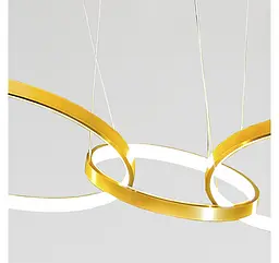 Золота лінійна LED люстра з 4 кільцями Artlight YDH2160/4GD над столом та кухонним островом - мініатюра 3