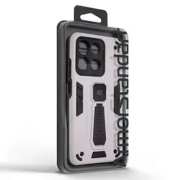 Чехол для Motorola G15/G15 Power/G17 Power 4G/G17 4G, Proover, серый, с подставкой и магнитом, противоударный, ударопрочный, бронированный, панель-накладка, защита всего корпуса, термополиуретан (TPU) + поликарбонат (PC), ArmorStandart (ARM91059) - мініатюра 3