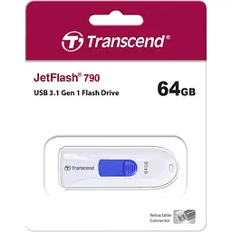 Флеш-накопичувач Transcend USB3.0 64GB JetFlash 790 White (TS64GJF790W) - мініатюра 4