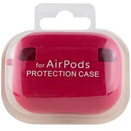 Силіконовий футляр з мікрофіброю для навушників Airpods Pro Червоний / Rose Red - мініатюра 4