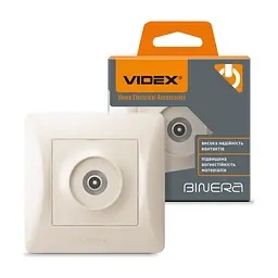 ТВ розетка Videx BINERA TV одинарна кремо (VF-BNSK1TVME-CR) - мініатюра 4