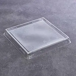 Кришка PET 150×150 мм прозора для крафтового контейнера одноразова квадратна кришка для упаковки їжі