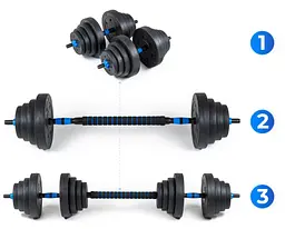 Гантелі розбірні бітумні THUNDER GYM-03 зі з'єднувачем для штанги, 2 х 20 кг (GYM-03) - мініатюра 9