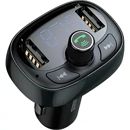 Автомобільний зарядний пристрій Baseus FM Launcher S-09 2.4A 2USB black (CCMT000301)