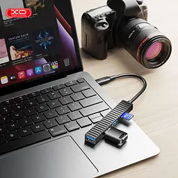 USB-Хаб XO USB Хаб на 4 порти (HUB014B.black) - мініатюра 4