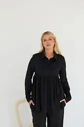 Блузка для вагітних та годуючих з шнурівкою Venice Lullababe розмір 4XL (54) Чорний - мініатюра 3