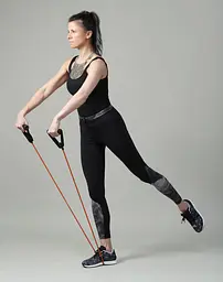 Трубчастий еспандер для фітнесу з ручками Latex resistance tube 20LB U-powex 9 кг fit0012633 - мініатюра 8