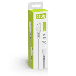 Дата кабель USB 2.0 AM to Micro 5P 1.0m line-drawing white ColorWay (CW-CBUM028-WH) - мініатюра 3