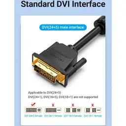 Кабель мультимедійний DVI M to VGA M 3.0m 24+5pin black Vention (EACBI) - мініатюра 3