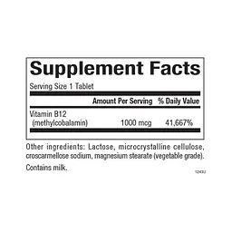 B12 Methylcobalamin 1000 mcg - 180 tabs - мініатюра 2