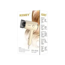 Фен для висушування волосся Kemei KM-6838 дорожній з насадкою складаний 1200 Вт - мініатюра 4