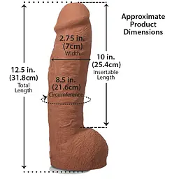 Фалоімітатор Doc Johnson The Realistic Cock ULTRASKYN 12 Inch з мошонкою, карамельний - мініатюра 5