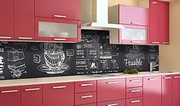 Вініловий кухонний фартух Happy Pocket Меню Мелом Кава наклейка для кухні ПВХ Напої Чорний 60х200 см Z181542 - мініатюра 3