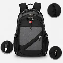 Рюкзак, швейцарський рюкзак, SwissGear 8810, рюкзак туристичний, рюкзак для ноутбука Сірий