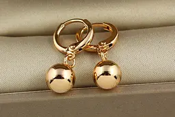 Сережки підвіски Xuping Jewelry кульки 8 мм золотисті