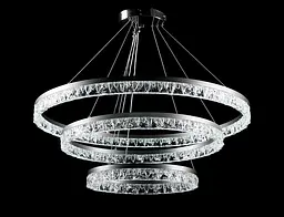 Люстра стельова LED Splendid Ray L133/800+600+400/3, 100W, хром, чорний, сучасний стиль для дому - мініатюра 2