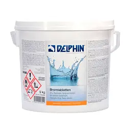 Бром у таблетках Delphin для догляду за водою басейну, 20 г, 5 кг