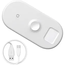 Бездротовий зарядний пристрій Baseus Smart 3 в 1 (Phone + Watch + Pods) 18W WX3IN1-C02 White - мініатюра 5