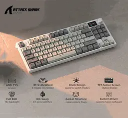 Клавіатура ATTACK Shark K86 Grey | RGB підсвітка | HotSwap - мініатюра 2