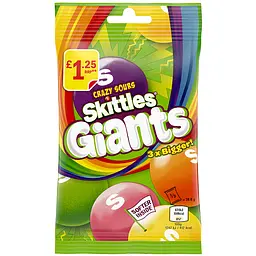 Драже Skittles Giants Vegan Chewy Sour Sweets, 116г