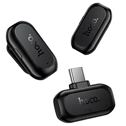 Петличний бездротовий мікрофон Hoco L26 Dual-mic Smart AI (Type-C) Black - мініатюра 5