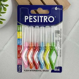 Набір міжзубних йоржиків Pesitro Flexi Mix ( від 0.6 до 1.6 мм), 6 шт
