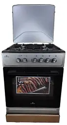 Плита комбінована Castle CPG-60B, Black/Grey, поворотні перемикачі, 4 газові конфорки, автопідпал інтегрований, решітка металева емальована, електрична духовка з подвійним склом, конвекція, підсвітка, два тени, металева кришка, 60x60x86.5см - мініатюра 3
