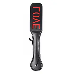 Ляскавка BDSM LOVE з петлею для зап'ястя PVC Чорна - мініатюра 2