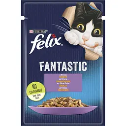 Вологий корм для котів Felix Fantastic з ягням в желе 85 г