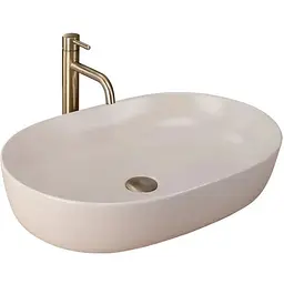 Умивальник Rea Cleo 61 beige matt бежевий накладний REA-U9655