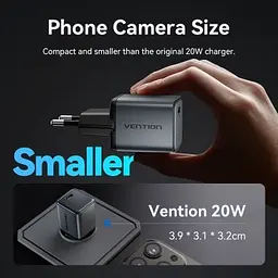 Зарядний пристрій Vention USB-C PD20W GaN gray (FEVH0-EU) - мініатюра 5