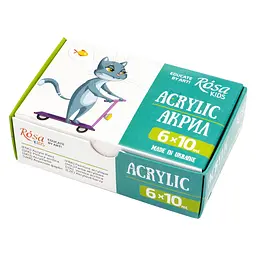 Набір акрилових фарб Cats 6×10 мл ROSA Kids (4823098545897)