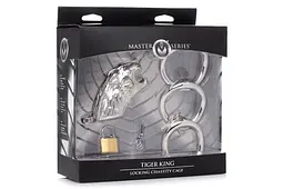 Клітина для члена Master Series Tiger King Cock Cage With Lock - мініатюра 7