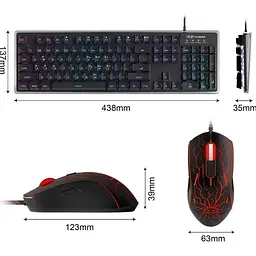 Комплект (клавіатура + миша) MageGee K1 Combo Black (6971969723900-UA) [164310] - мініатюра 3