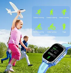Дитячий смарт-годинник Lemfo D55, 4G GPS Wi-Fi SIM синій - мініатюра 11