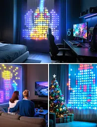 Гірлянда Smart-штора SFK-07 святкова LED-гірлянда для дому ∙ Світлодіодна штора з додатком SFK-07 20 ниток по 20 LED - мініатюра 3
