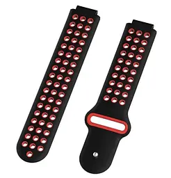Спортивний ремінець з перфорацією Primo для годинника Garmin Forerunner/Approach Black Red - мініатюра 3