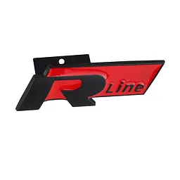 Емблема напис Rline у решітку Чорна+Червона 76.8мм метал