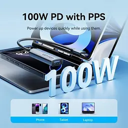 Адаптер Vention USB-C > USB-A 3.2 Gen 2 + PD 100W 10 Гбіт/с OTG 0.15 м Gray (CCAHB) - мініатюра 3